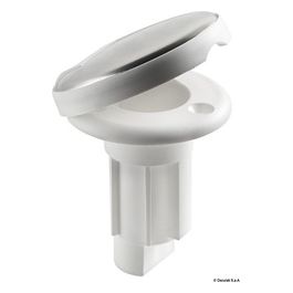 Basetta bianca incasso cappuccio inox 2 contatti 