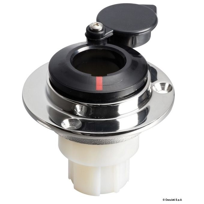 Osculati Basetta dritta a incasso inox cappuccio nero