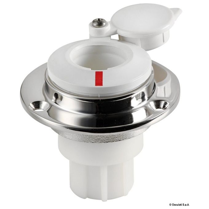 Osculati Basetta dritta incasso inox cappuccio b.co x aste