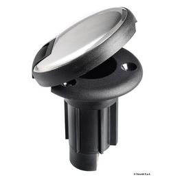 Basetta nera incasso cappuccio inox 2 contatti 
