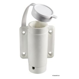 Basetta nylon bianca a parete 2 contatti 