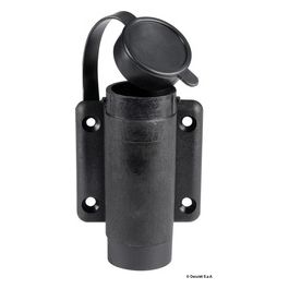 Basetta nylon nera a parete 2 contatti 