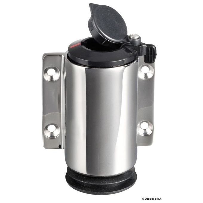 Osculati Basetta a parete inox cappuccio nero 3 contatti