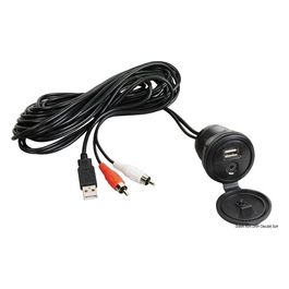 Cavo ausiliare USB-AUX con frontalino stagno 