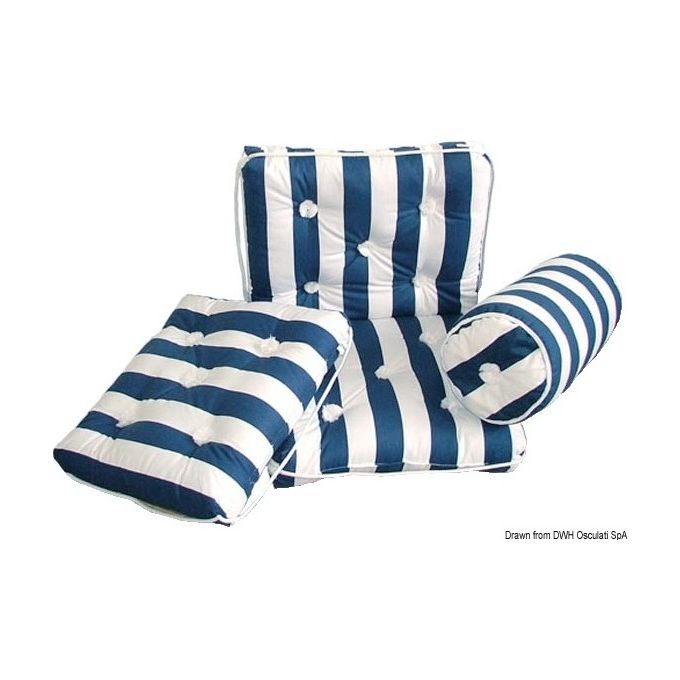 Image of Osculati Cuscino con schienale cotone blu e bianco