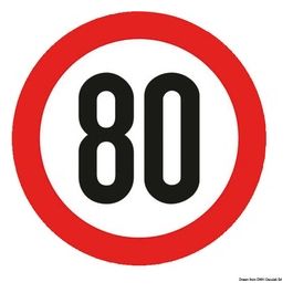 Segnale velocità omologato adesivo 80 Km/h 