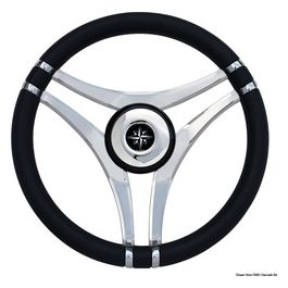 Volante IMPACT nero diametro 350 mm con razze acciaio 