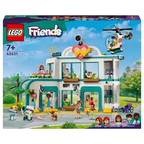 LEGO Friends 42621 Ospedale di Heartlake City, Giochi Educativi per Bambini di 7+ con Elicottero Giocattolo e 5 Mini Bamboline