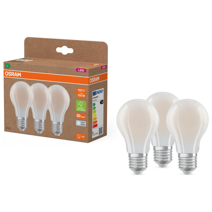 Osram, Lampada LED Classic A100, 7.2W, 4000K Bianco Freddo, E27, Opaca, 1521 lm