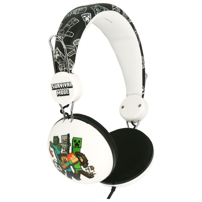 Otl Technologies MC1304 Cuffie Gaming Minecraft Bianco On Ear Per Bambini 7+