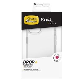 React  Trusted Glass Custodia e Vetro per iPhone 13 Clear