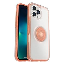 OtterBox Symmetry  Pop Clear Custodia per iPhone 13 Pro Max/12 Pro Max Clear/Coral