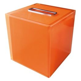 Porta Fazzoletti Rainbow Arancio Resina 15x14,5x14,5 Cm