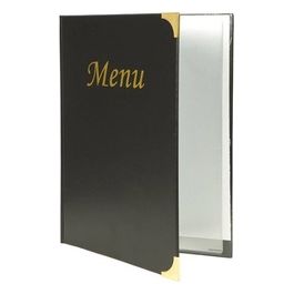 Portamenu A4 Basic Nero con scritta MENU in oro