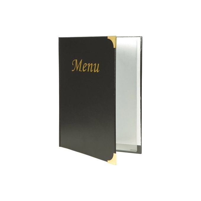 Portamenu A4 Basic Nero con scritta MENU in oro