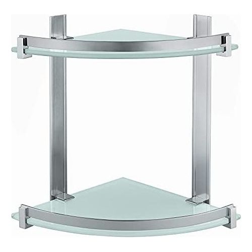 Gedy Porta Sapone Angolari Alluminio/Vetro Spazzolato Metallo 30x26x26 Cm