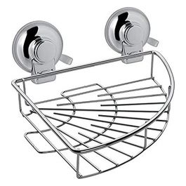 Porta Sapone Angolare Portaoggetti Filo Cromato Metallo 10x19x19 Cm
