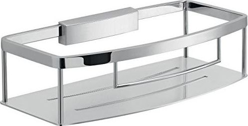 Gedy Porta Sapone Angolare Portaoggetti Filo Top Cromato Metallo 7x26x12,5 Cm