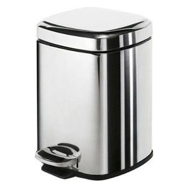 Cestino Gettacarta Poubelle L.3 Cromato Ecopelle 25x16,5x21,5 Cm
