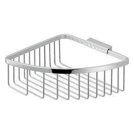 Porta Sapone Angolare Portaoggetti Filo Top Cromato Metallo 7,5x19,5x19,5 Cm