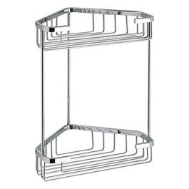 Porta Sapone Angolare Filo Cromato Metallo 27x20x15 Cm