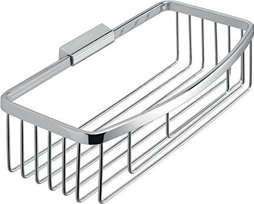 Gedy Porta Sapone Angolare Portaoggetti Filo Top Cromato Metallo 7,5x26x13 Cm