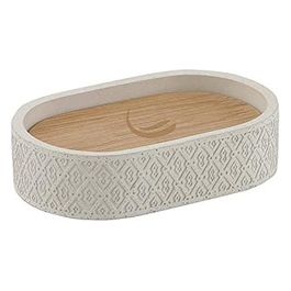 Porta Sapone Afrodite Grigio Cemento 3x12,8x8,4 Cm