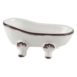 Porta Sapone Amelie Bianco Ceramica 5,8x13,5x8 Cm
