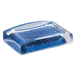 Porta Sapone Antares Trasp/Blu Resina 13x7x17 Cm