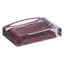 Porta Sapone Antares Trasp/Marrone Resina 13x7x17 Cm