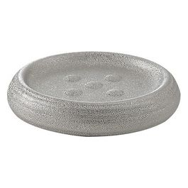 Porta Sapone Astrid Grigio/Argento Ceramica 2,6x12x12 Cm
