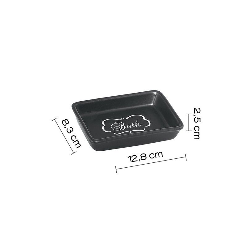 Gedy Porta Sapone Chantal Nero Ceramica 2,5x12,8x8,3 Cm