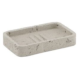 Porta Sapone Ginevra Grigio Cemento 2x12,6x8 Cm