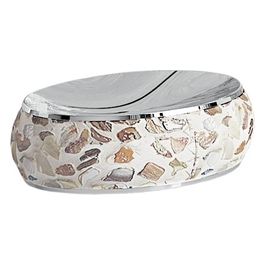 Porta Sapone Marina Champagne/Panna Ceramica 3,9x14x10 Cm