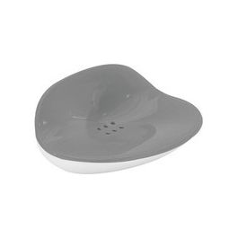 Porta Sapone Moby Bianco/Grigio Resina 5,5x15x12 Cm