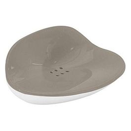 Porta Sapone Moby Bianco/Tortora Chiaroiaro Resina 5,5x15x12 Cm