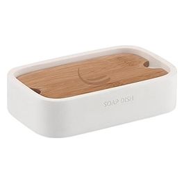 Porta Sapone Ninfea Bianco Resina 3x12,8x8,2 Cm