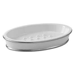 Porta Sapone Olimpia Grigio/Argento Resina 2,2x13,8x9,5 Cm