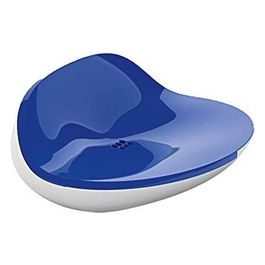 Porta Sapone Moby Bianco/Blue Resina 5,5x15x12 Cm