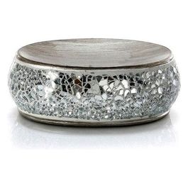 Porta Sapone Myosotis Grigio/Argento Ceramica 3,9x14x10 Cm