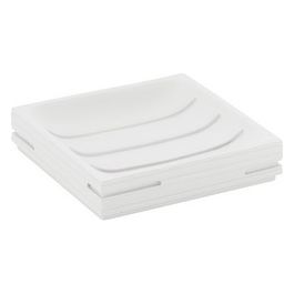 Porta Sapone Quadrotto Bianco Resina 2,4x11,2x11,2 Cm