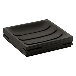 Porta Sapone Quadrotto Nero Resina 2,7x11,7x11,7 Cm