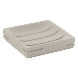 Porta Sapone Quadrotto Tortora Chiaroiaro/Corda Resina 2,4x11,2x11,2 Cm