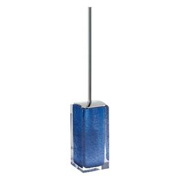 Gedy Scopino/Portascopino Antares Trasp/Blu Resina 47x8,7x8 Cm