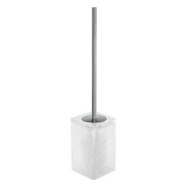 Scopino/Portascopino Giulia Trasp/Bianco Resina 46x9,2x9,2 Cm