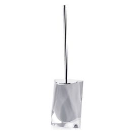 Scopino/Portascopino Twist Grigio/Argento Resina 37,7x13x14,5 Cm