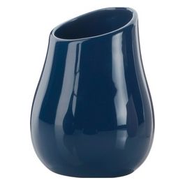 Porta Bicchiere Azalea Blu Ceramica 13x9,8x9,8 Cm
