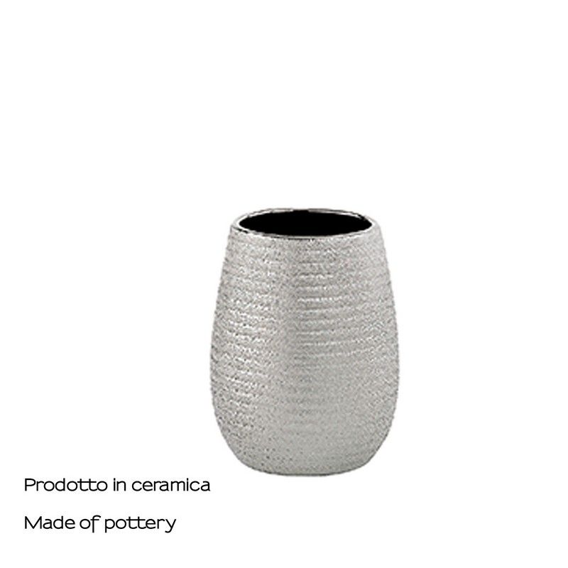 Porta spazzolino in Ceramica Design R&S G-Astrid Bagno Gedy Argento Anni di Garanzia 2 Unica Dimensioni 11 X 8,3 X 8,3 CM Peso 0,294 kg 