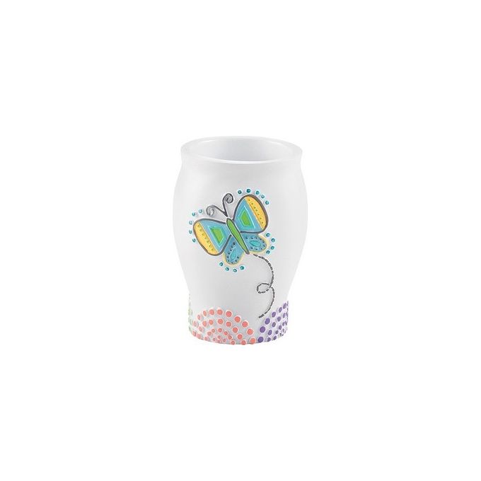 Gedy Bicchiere Grazia Bianco Resina 10,6x8x8 Cm