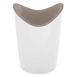 Porta Spazzolini Moby Bianco/Tortora Chiaroiaro Resina 11,5x8,7x8,3 Cm